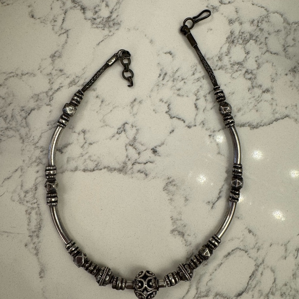 Silver Beaded Necklace